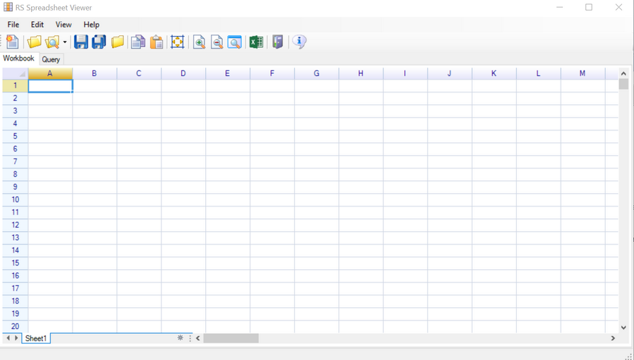 RS Spreadsheet Viewer Main Window Workbook Tab